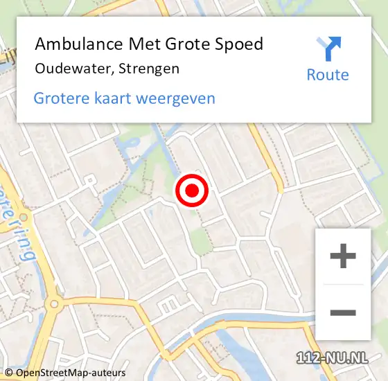 Locatie op kaart van de 112 melding: Ambulance Met Grote Spoed Naar Oudewater, Strengen op 18 december 2016 02:43