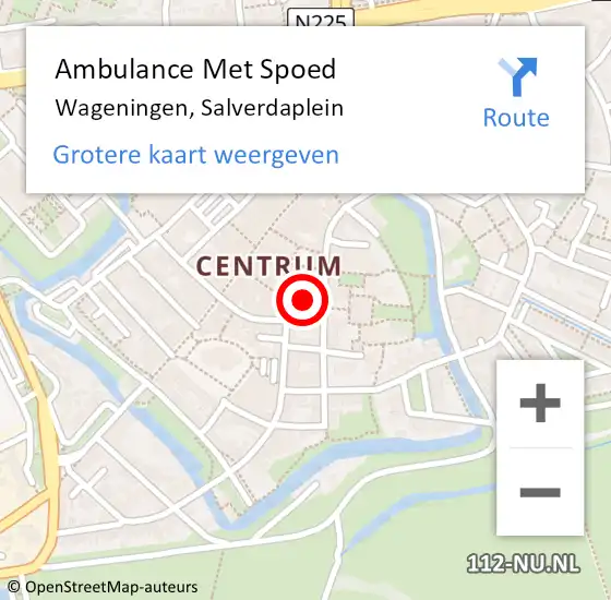Locatie op kaart van de 112 melding: Ambulance Met Spoed Naar Wageningen, Salverdaplein op 18 december 2016 03:19