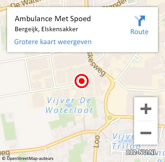 Locatie op kaart van de 112 melding: Ambulance Met Spoed Naar Bergeijk, Elskensakker op 18 december 2016 04:42