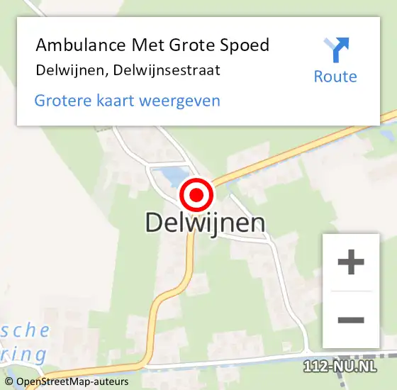 Locatie op kaart van de 112 melding: Ambulance Met Grote Spoed Naar Delwijnen, Delwijnsestraat op 18 december 2016 05:23