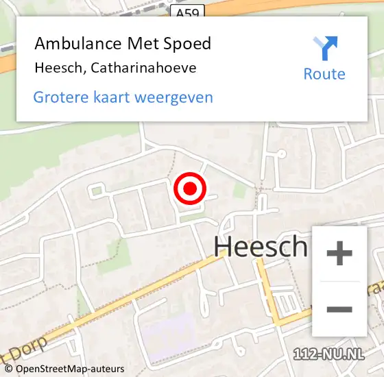 Locatie op kaart van de 112 melding: Ambulance Met Spoed Naar Heesch, Catharinahoeve op 18 december 2016 09:33