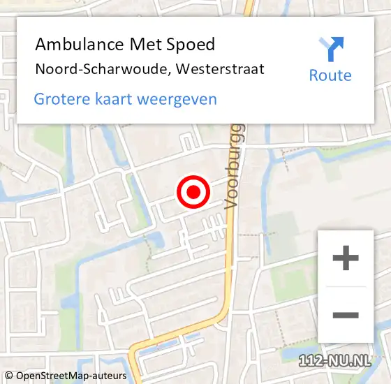 Locatie op kaart van de 112 melding: Ambulance Met Spoed Naar Noord-Scharwoude, Westerstraat op 18 december 2016 09:55