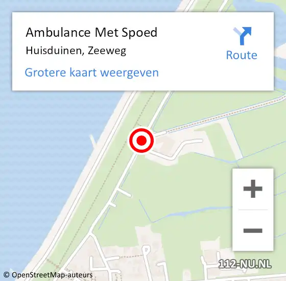 Locatie op kaart van de 112 melding: Ambulance Met Spoed Naar Huisduinen, Zeeweg op 18 december 2016 10:17