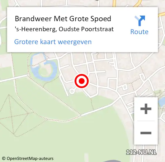 Locatie op kaart van de 112 melding: Brandweer Met Grote Spoed Naar 's-Heerenberg, Oudste Poortstraat op 18 december 2016 12:25