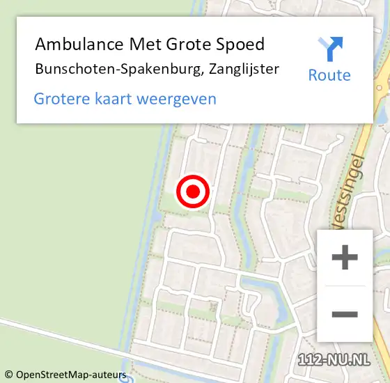 Locatie op kaart van de 112 melding: Ambulance Met Grote Spoed Naar Bunschoten-Spakenburg, Zanglijster op 18 december 2016 13:29