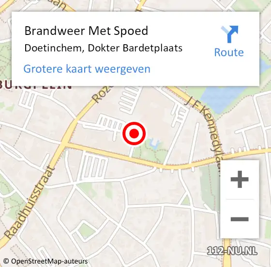 Locatie op kaart van de 112 melding: Brandweer Met Spoed Naar Doetinchem, Dokter Bardetplaats op 18 december 2016 13:38