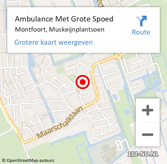 Locatie op kaart van de 112 melding: Ambulance Met Grote Spoed Naar Montfoort, Muskeijnplantsoen op 18 december 2016 14:08