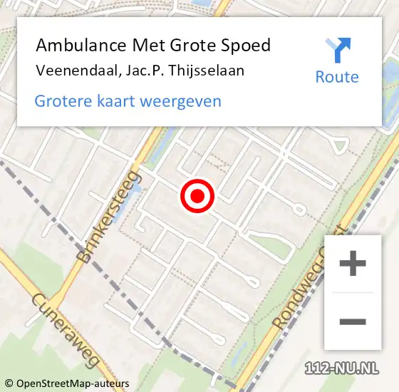 Locatie op kaart van de 112 melding: Ambulance Met Grote Spoed Naar Veenendaal, Jac.P. Thijsselaan op 18 december 2016 17:18