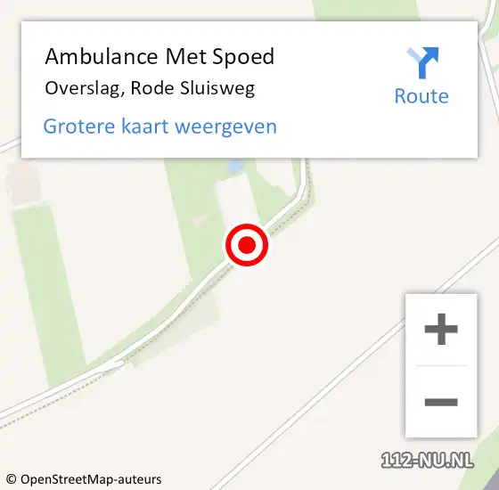 Locatie op kaart van de 112 melding: Ambulance Met Spoed Naar Overslag, Rode Sluisweg op 18 december 2016 18:59