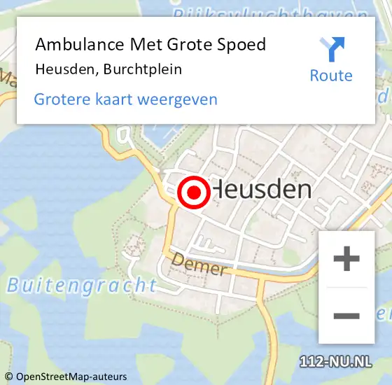 Locatie op kaart van de 112 melding: Ambulance Met Grote Spoed Naar Heusden, Burchtplein op 4 januari 2014 22:58