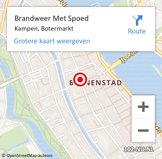 Locatie op kaart van de 112 melding: Brandweer Met Spoed Naar Kampen, Botermarkt op 18 december 2016 21:42