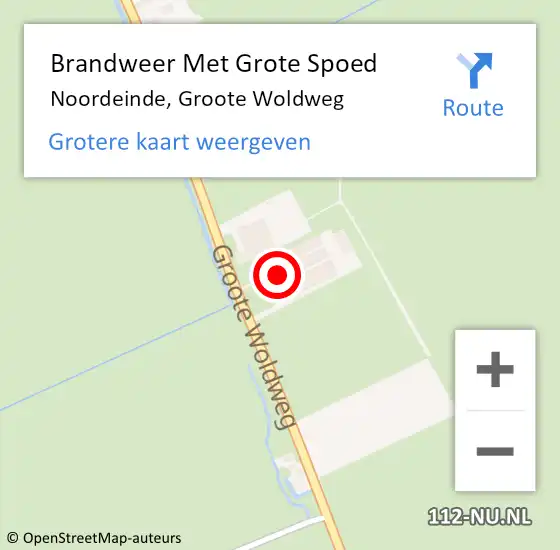 Locatie op kaart van de 112 melding: Brandweer Met Grote Spoed Naar Noordeinde, Groote Woldweg op 18 december 2016 22:17