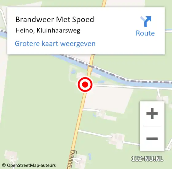 Locatie op kaart van de 112 melding: Brandweer Met Spoed Naar Heino, Kluinhaarsweg op 18 december 2016 22:46