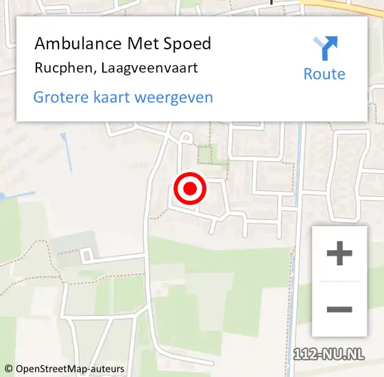 Locatie op kaart van de 112 melding: Ambulance Met Spoed Naar Rucphen, Laagveenvaart op 18 december 2016 23:41