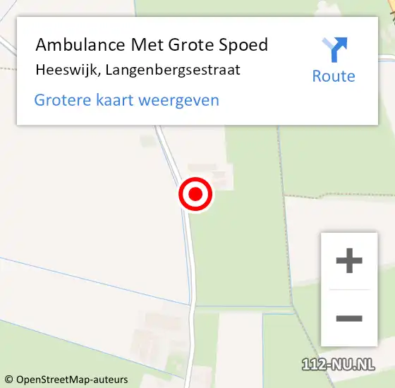 Locatie op kaart van de 112 melding: Ambulance Met Grote Spoed Naar Heeswijk, Langenbergsestraat op 18 december 2016 23:52