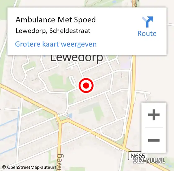 Locatie op kaart van de 112 melding: Ambulance Met Spoed Naar Lewedorp, Scheldestraat op 19 december 2016 00:49