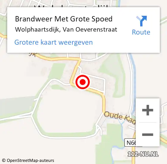 Locatie op kaart van de 112 melding: Brandweer Met Grote Spoed Naar Wolphaartsdijk, Van Oeverenstraat op 19 december 2016 00:59