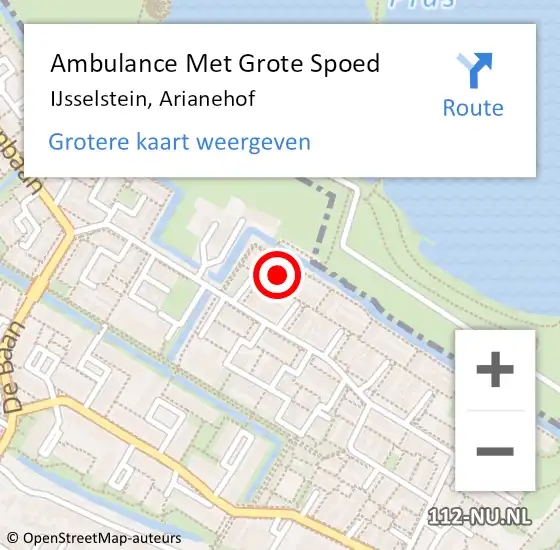 Locatie op kaart van de 112 melding: Ambulance Met Grote Spoed Naar IJsselstein, Arianehof op 19 december 2016 04:48