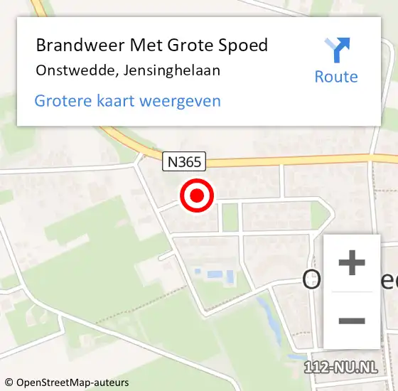 Locatie op kaart van de 112 melding: Brandweer Met Grote Spoed Naar Onstwedde, Jensinghelaan op 19 december 2016 08:20