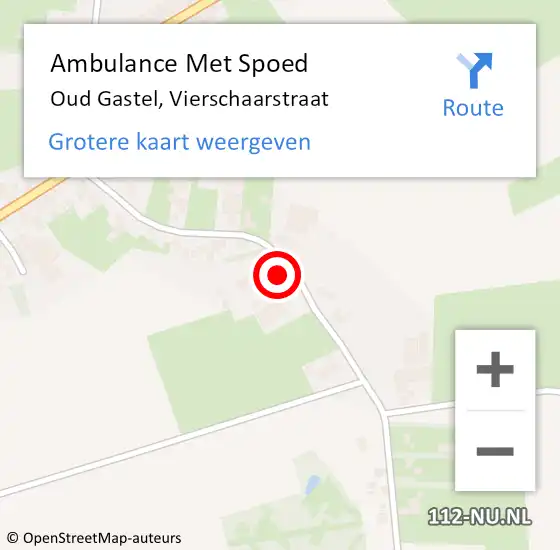 Locatie op kaart van de 112 melding: Ambulance Met Spoed Naar Oud Gastel, Vierschaarstraat op 19 december 2016 11:04