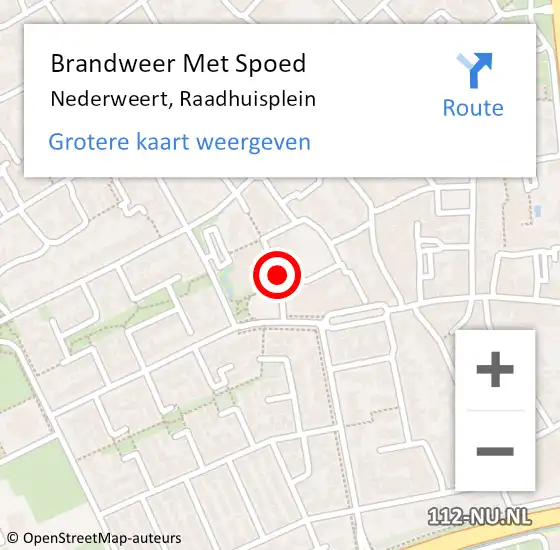 Locatie op kaart van de 112 melding: Brandweer Met Spoed Naar Nederweert, Raadhuisplein op 19 december 2016 11:43