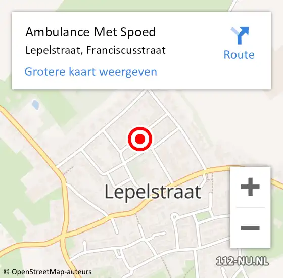 Locatie op kaart van de 112 melding: Ambulance Met Spoed Naar Lepelstraat, Franciscusstraat op 19 december 2016 12:19