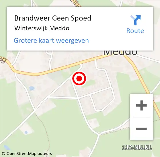 Locatie op kaart van de 112 melding: Brandweer Geen Spoed Naar Winterswijk Meddo op 19 december 2016 12:22