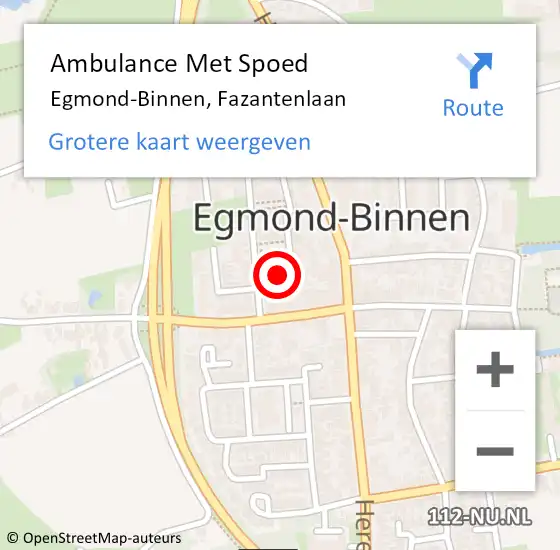 Locatie op kaart van de 112 melding: Ambulance Met Spoed Naar Egmond-Binnen, Fazantenlaan op 19 december 2016 13:09