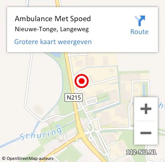 Locatie op kaart van de 112 melding: Ambulance Met Spoed Naar Nieuwe-Tonge, Langeweg op 5 januari 2014 01:14