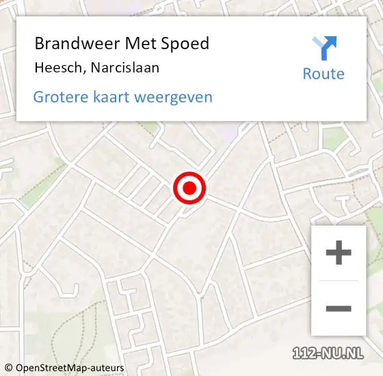 Locatie op kaart van de 112 melding: Brandweer Met Spoed Naar Heesch, Narcislaan op 19 december 2016 14:32