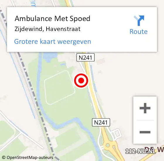 Locatie op kaart van de 112 melding: Ambulance Met Spoed Naar Zijdewind, Havenstraat op 19 december 2016 16:10