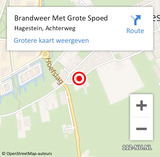 Locatie op kaart van de 112 melding: Brandweer Met Grote Spoed Naar Hagestein, Achterweg op 19 december 2016 16:36