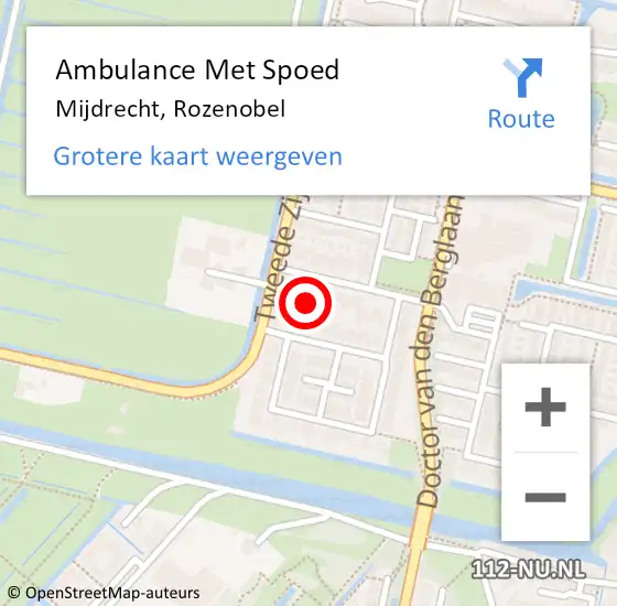 Locatie op kaart van de 112 melding: Ambulance Met Spoed Naar Mijdrecht, Rozenobel op 19 december 2016 16:48