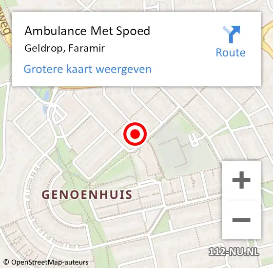 Locatie op kaart van de 112 melding: Ambulance Met Spoed Naar Geldrop, Faramir op 19 december 2016 16:53