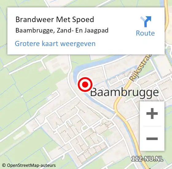 Locatie op kaart van de 112 melding: Brandweer Met Spoed Naar Baambrugge, Zand- En Jaagpad op 19 december 2016 17:29