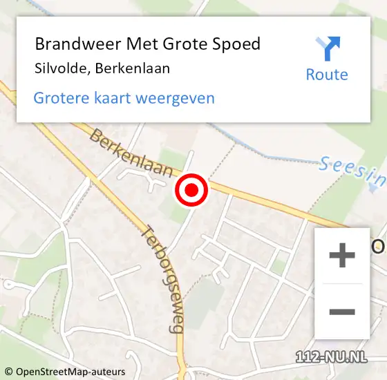 Locatie op kaart van de 112 melding: Brandweer Met Grote Spoed Naar Silvolde, Berkenlaan op 19 december 2016 18:57