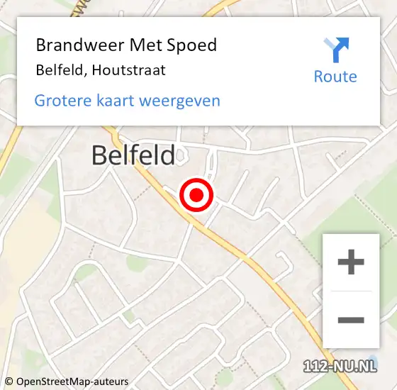 Locatie op kaart van de 112 melding: Brandweer Met Spoed Naar Belfeld, Houtstraat op 19 december 2016 20:39