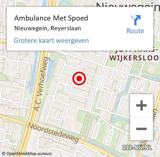 Locatie op kaart van de 112 melding: Ambulance Met Spoed Naar Nieuwegein, Reyerslaan op 19 december 2016 20:43