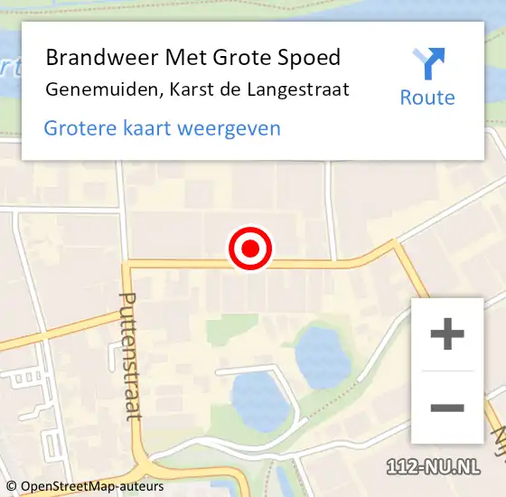 Locatie op kaart van de 112 melding: Brandweer Met Grote Spoed Naar Genemuiden, Karst de Langestraat op 19 december 2016 23:12