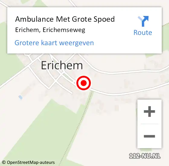 Locatie op kaart van de 112 melding: Ambulance Met Grote Spoed Naar Erichem, Erichemseweg op 20 december 2016 04:52