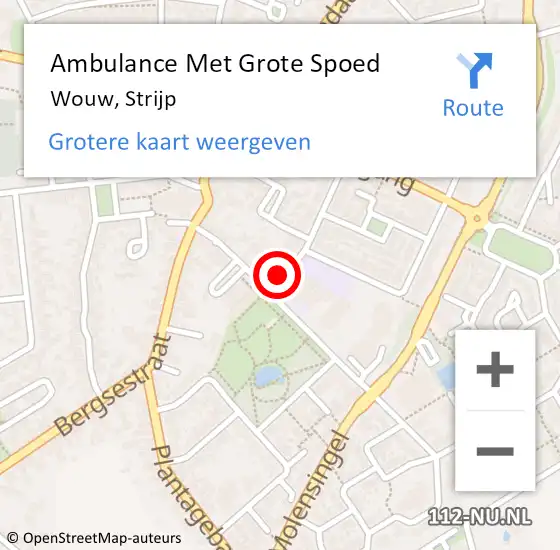 Locatie op kaart van de 112 melding: Ambulance Met Grote Spoed Naar Wouw, Strijp op 20 december 2016 06:10