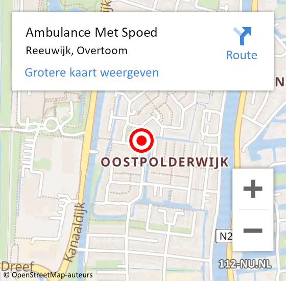 Locatie op kaart van de 112 melding: Ambulance Met Spoed Naar Reeuwijk, Overtoom op 5 januari 2014 04:24