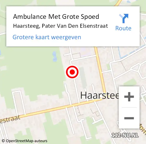 Locatie op kaart van de 112 melding: Ambulance Met Grote Spoed Naar Haarsteeg, Pater Van Den Elsenstraat op 20 december 2016 09:48