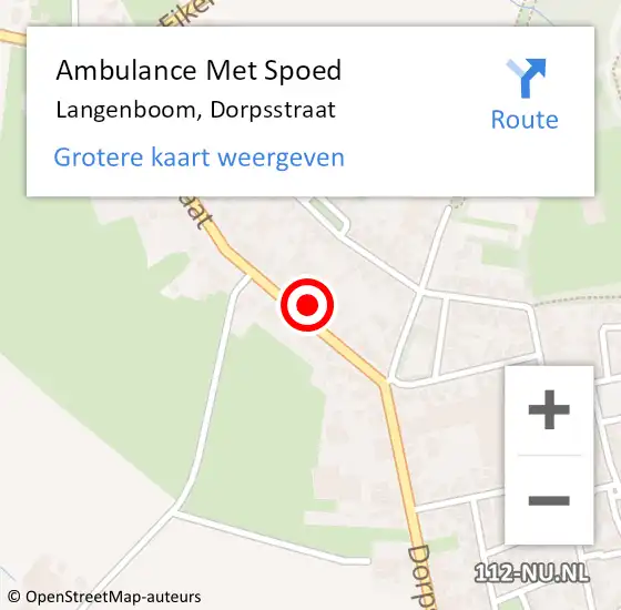 Locatie op kaart van de 112 melding: Ambulance Met Spoed Naar Langenboom, Dorpsstraat op 20 december 2016 10:09