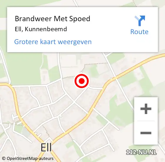 Locatie op kaart van de 112 melding: Brandweer Met Spoed Naar Ell, Kunnenbeemd op 20 december 2016 10:32