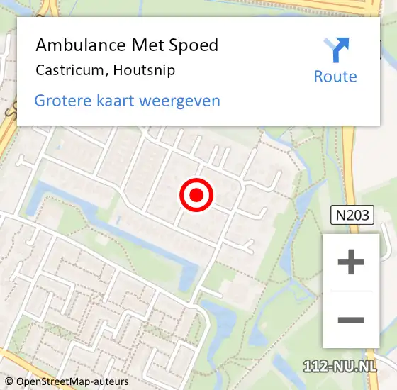 Locatie op kaart van de 112 melding: Ambulance Met Spoed Naar Castricum, Houtsnip op 20 december 2016 11:18