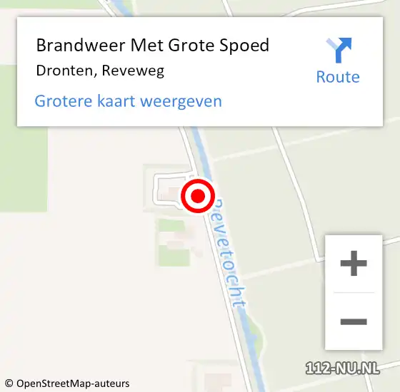 Locatie op kaart van de 112 melding: Brandweer Met Grote Spoed Naar Dronten, Reveweg op 5 januari 2014 05:57