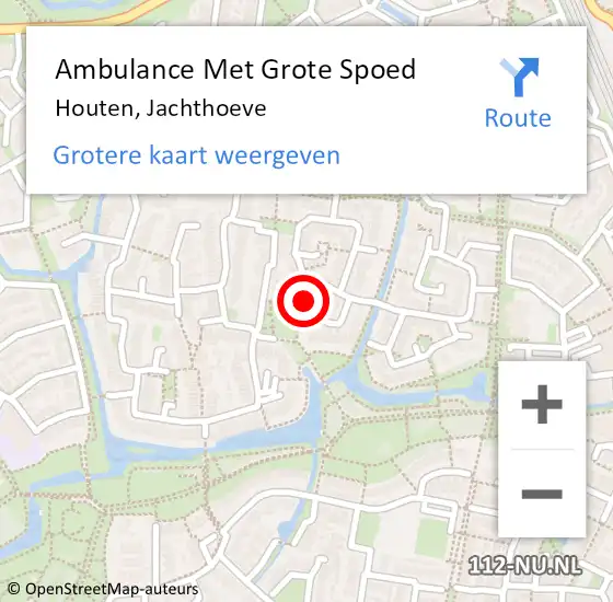 Locatie op kaart van de 112 melding: Ambulance Met Grote Spoed Naar Houten, Jachthoeve op 20 december 2016 14:10