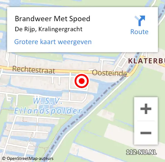 Locatie op kaart van de 112 melding: Brandweer Met Spoed Naar De Rijp, Kralingergracht op 20 december 2016 14:30