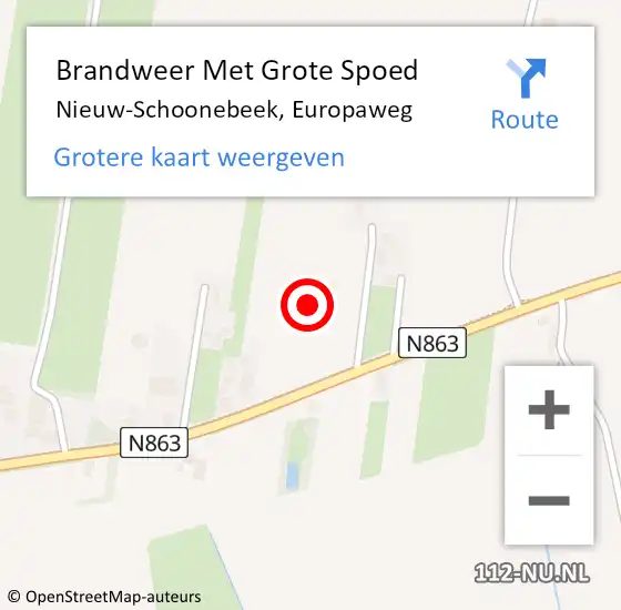 Locatie op kaart van de 112 melding: Brandweer Met Grote Spoed Naar Nieuw-Schoonebeek, Europaweg op 20 december 2016 14:36